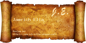 Jamrich Ella névjegykártya